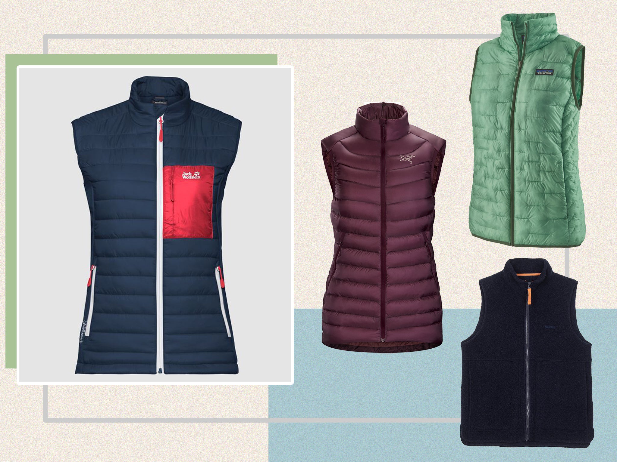 Down filled clearance gilets for ladies